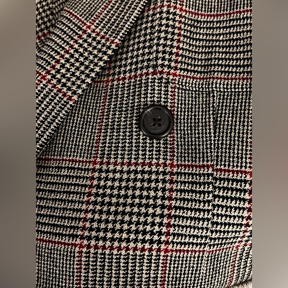 Vintage Ralph Lauren Plaid Blazer Jacket Size 8 Designer 80s 90s retro black red - Picture 7 of 13